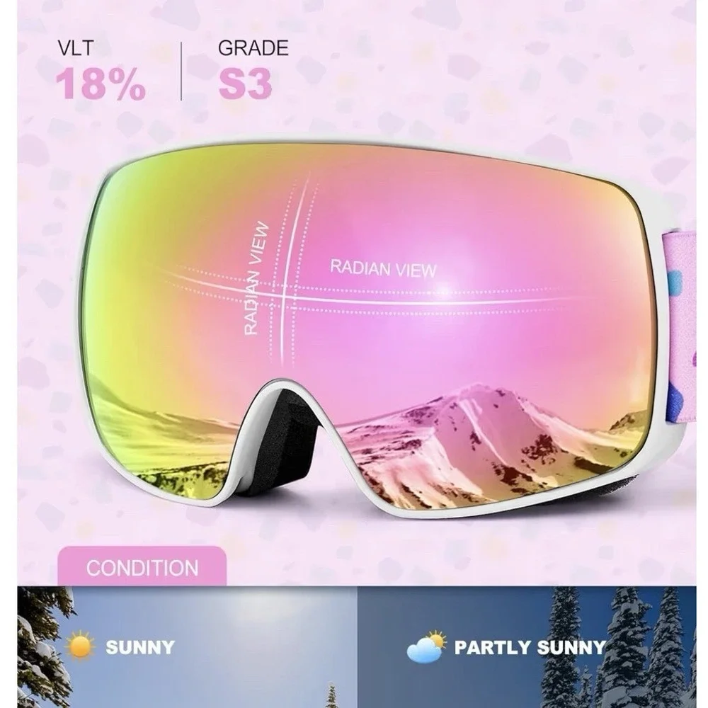 Odoland Kids Evo Pink Snowboard/ski Goggles‎ Age 8-16 Open Box